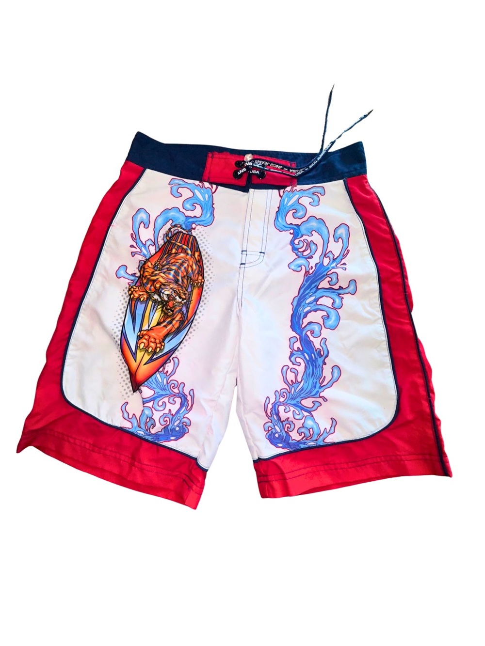 Vintage JNCO Jeans Tiger Surfboard Board Shorts Y2K Small 8